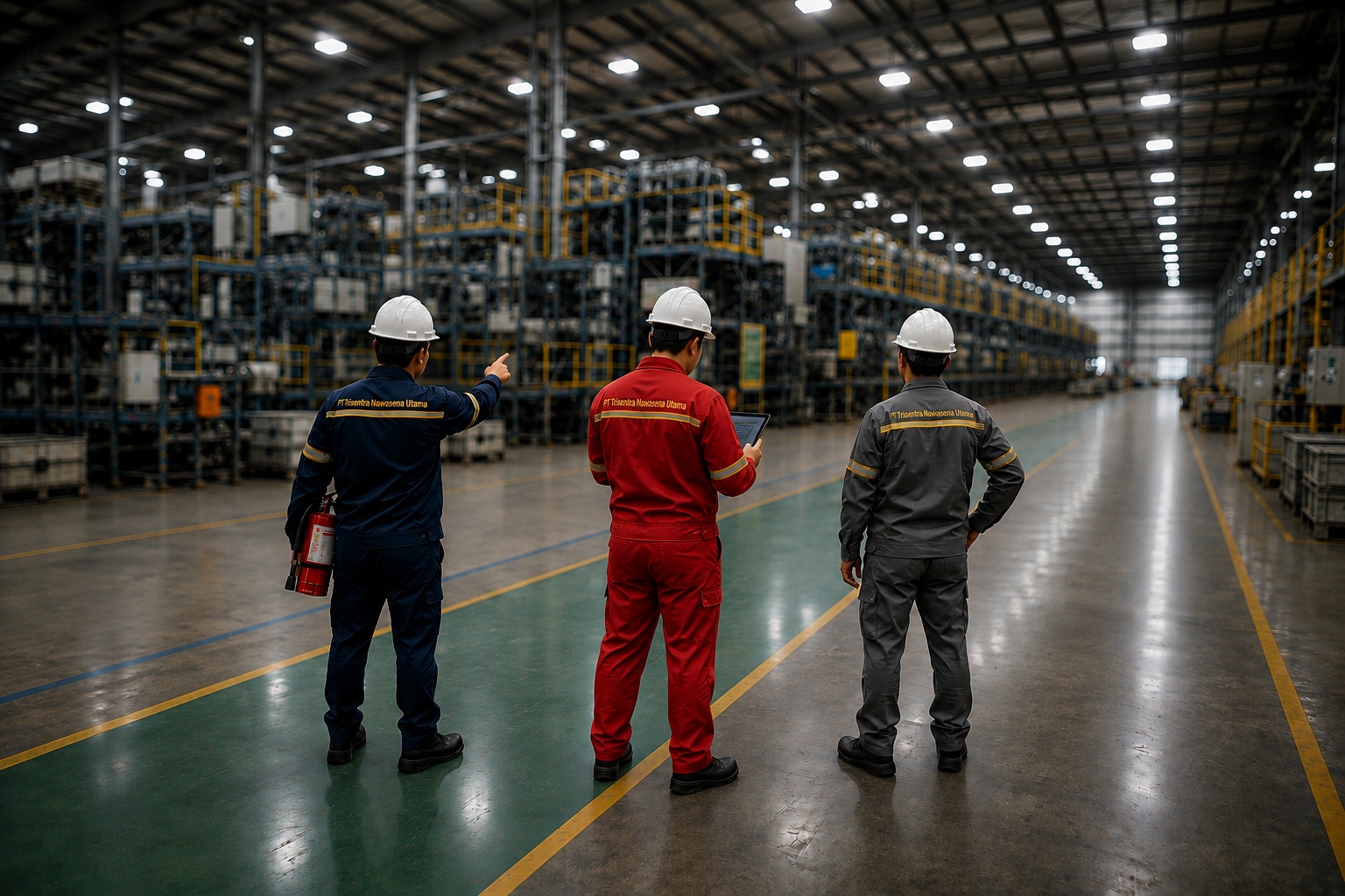 Teknisi K3 PT Trisentra Nawasena Utama di Area Industri
